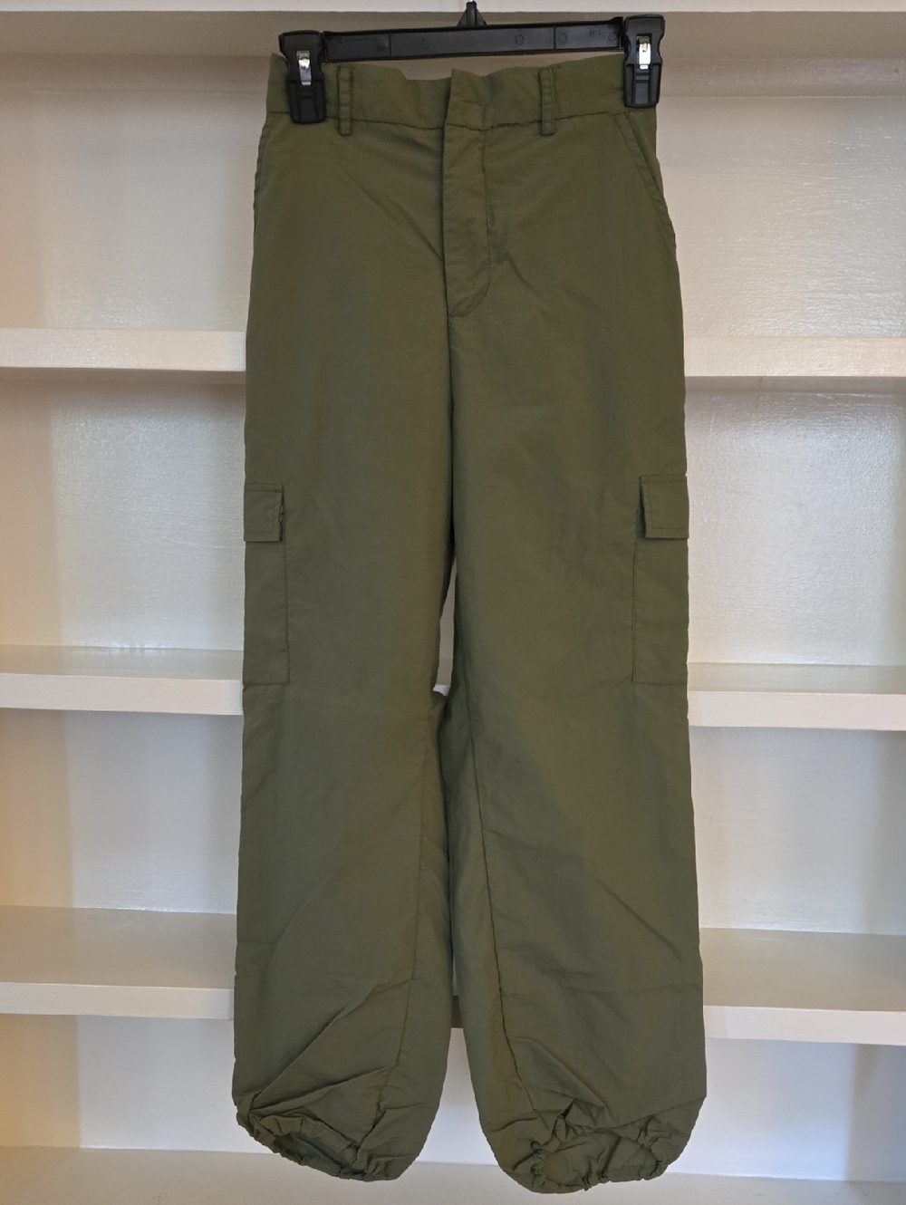 Jolie & Joy Girls Olive Green Cargo Pants with Elastic Cuffs